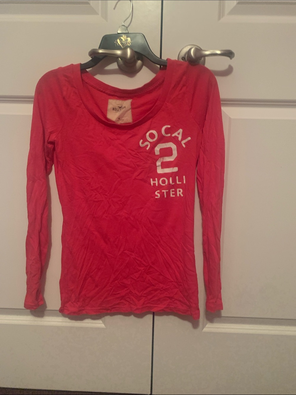 Y2K Hollister Bright Pink SoCal Graphic Long Sleeve Top